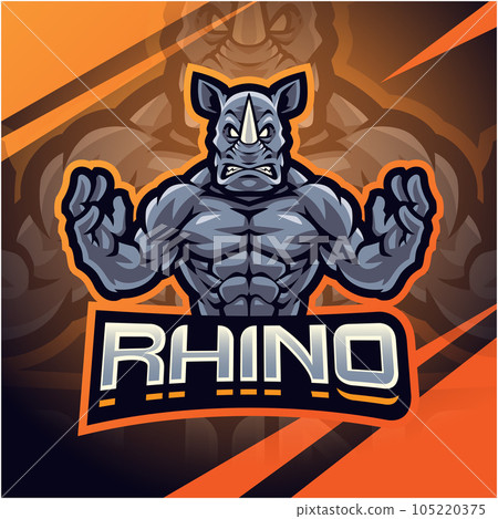 Rhinos fighter esport mascot logo design Rhinos fighter esport mascot logo design 105220375