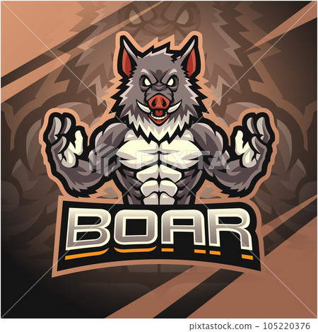 Boar fighter esport mascot logo design Boar fighter esport mascot logo design 105220376