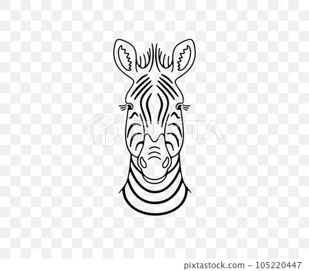 Zebra head, animals and african savannah, linear graphic design. Nature, wildlife, safari, zoo, wilderness and fauna, vector design and illustration Zebra head, animals and african savannah, linear graphic design. Nature, wildlife, safari, zoo, wilderness and fauna, vector design and illustration 105220447