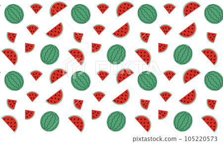 Vector seamless background in scandinavian style geometric patterns red watermelons on a white background Vector EPS10 105220573