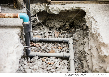 Water pipe leak repair work Water pipe leak repair work 105221453