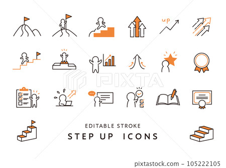 Icon set related to step up (color) Icon set related to step up (color) 105222105