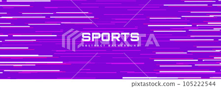 Abstract violet sports background. Modern sport banner design with horizontal purple and white lines. 105222544