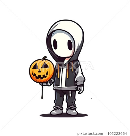 halloween cute cartoon character style generative AI. 105222664