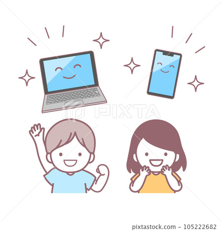 與電腦和智能手機相處融洽的孩子 105222682