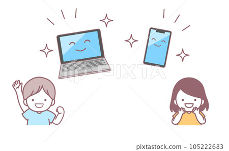 與電腦和智能手機相處融洽的孩子 105222683