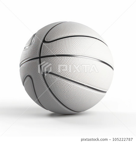 Isolated white basketball with black lines, ideal for sports-themed designs and graphic illustrations. AI Generative. Isolated white basketball with black lines, ideal for sports-themed designs and graphic illustrations. AI Generative. 105222787