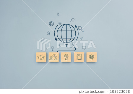 education icon and graduate cap concept. person graduation icon. High quality photo education icon and graduate cap concept. person graduation icon. High quality photo 105223038