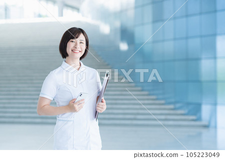Young female nurse working in a hospital 105223049