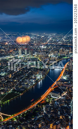 Tokyo night view and Adachi fireworks 105223268