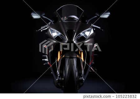 Sleek Superbike on a Dark Canvas. Generative AI 105223832