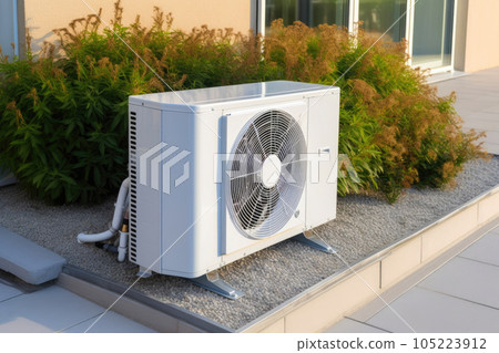 Contemporary Home Heating Solutions: Embracing Heat Pumps. Generative AI 105223912