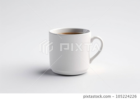 Elegant Coffee Cup on a Pure White Surface. Generative AI Elegant Coffee Cup on a Pure White Surface. Generative AI 105224226