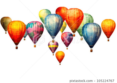 Balloons Floating Isolated on White. Generative AI 105224767