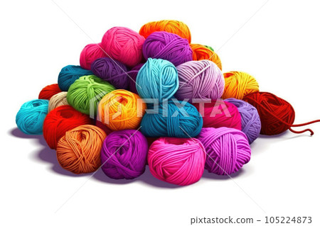 Variety of Yarns Isolated on a White Background. Generative AI Variety of Yarns Isolated on a White Background. Generative AI 105224873
