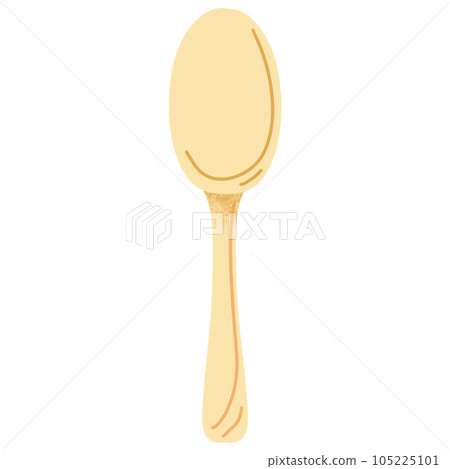 watercolor drawing of wooden spoon isolated on white background 105225101