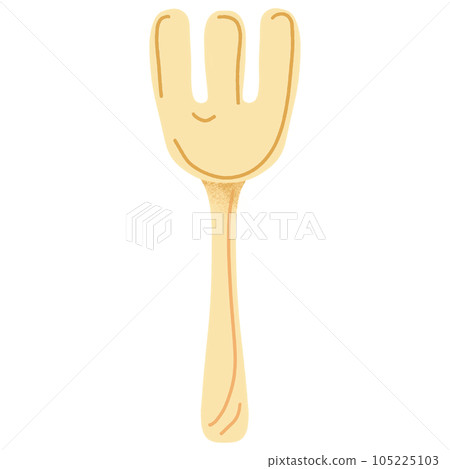 watercolor drawing of wooden fork isolated on white background watercolor drawing of wooden fork isolated on white background 105225103