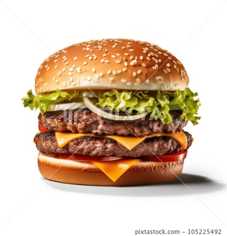 Tasty beef burger isolated Tasty beef burger isolated 105225492