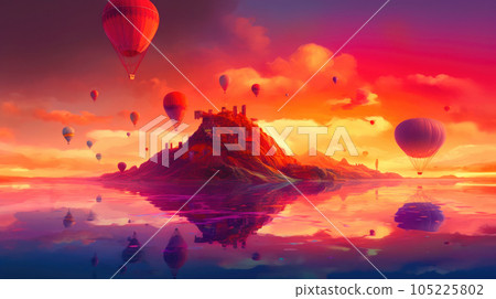 Infinite Horizons: A Reverie of Floating Islands. Generative AI 105225802