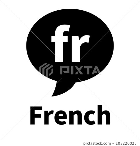 A filled style icon representing the language, French A filled style icon representing the language, French 105226023