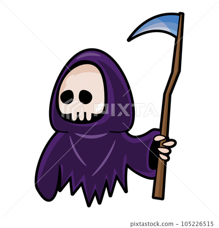 Grim reaper . Halloween cartoon characters . Vector . 105226515