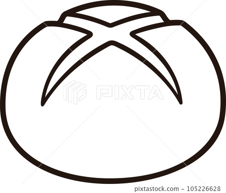 Cross scored sourdough bread loaf icon Cross scored sourdough bread loaf icon 105226628