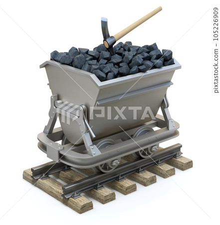 Coal in the mining cart 105226909