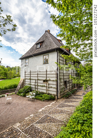 The garden house with garden of Johann Wolfgang von Goethe in Weimar, Thuringia, Germany. Unesco World Heritage Site, 105227242