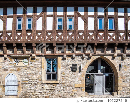 Merchants Bridge, Kraemerbruecke in Erfurt, Germany. It is built over entirely with houses 105227246