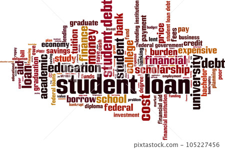 Student loan word cloud Student loan word cloud 105227456