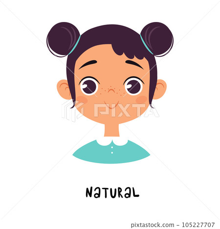 Cute Girl Show Natural Emotion and Face Expression Vector Illustration Cute Girl Show Natural Emotion and Face Expression Vector Illustration 105227707