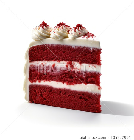 Red velvet cake isolated 105227995
