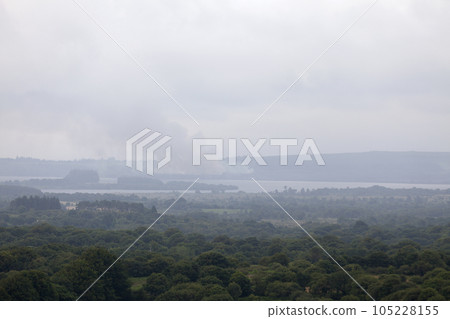 Cloud of smoke from the fire in the Monts d'Arree after 3 days 105228155