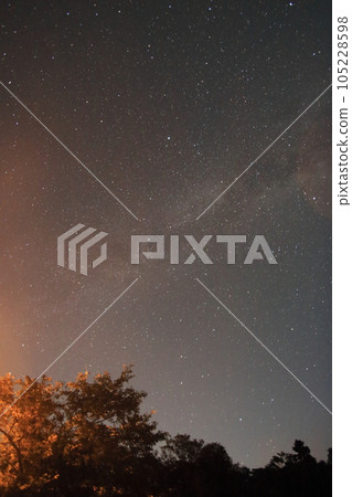 summer starry sky beautiful milky way 105228598