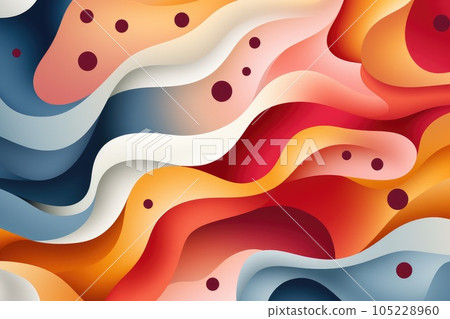 Abstract colorful background with ripples. Generative AI 105228960