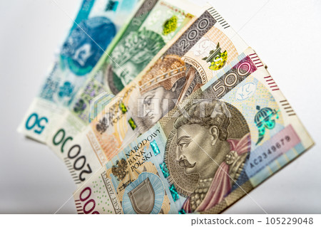 polish paper money or banknotes 105229048