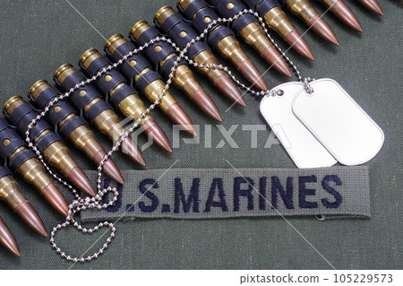 US MARINES uniform and branch tape with ammunition belt 105229573