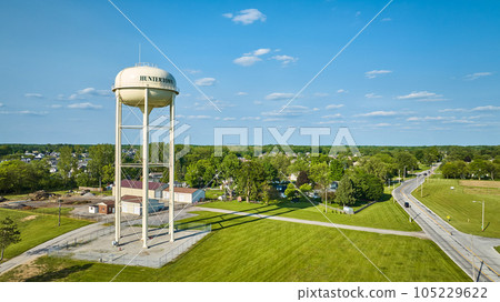 Aerial white water tower for Huntertown Indiana 105229622