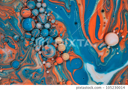 Floating bubbles in abstract acrylic and oil painting background asset 105230014