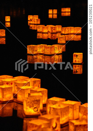 Festival of lanterns with golden Japanese style lanterns Festival of lanterns with golden Japanese style lanterns 105230021