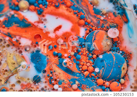 Acrylic Paint Oil Milk Bubbles Background 105230153