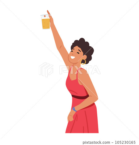 Young Woman Enjoying Beer, Holding the Mug over the Head, Embracing Taste And Breaking Societal Norms 105230165