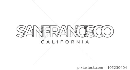 San Francisco, California, USA typography slogan design. America logo with graphic city lettering for print and web. 105230404