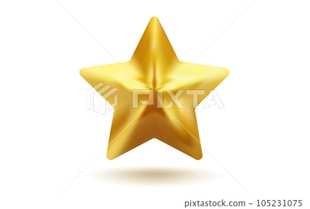 Vector icon of golden star in realistic 3D style. Achievements for games or customer rating feedback of website. Vector illustration of gold star in realistic style. Vector icon of golden star in realistic 3D style. Achievements for games or customer rating feedback of website. Vector illustration of gold star in realistic style. 105231075