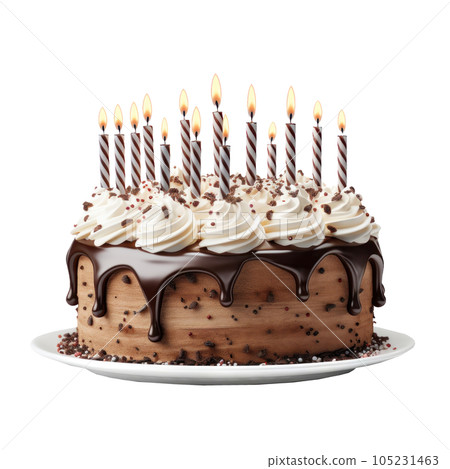 Birthday cake with candles isolated Birthday cake with candles isolated 105231463