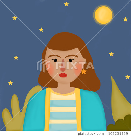 Girl with night background  105231539