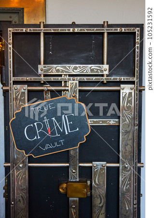 Repurposed Bank Vault in bookstore now for True Crime novels Repurposed Bank Vault in bookstore now for True Crime novels 105231592