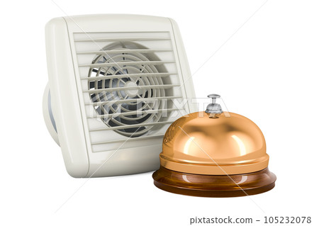 Extractor Fan with reception bell. 3D rendering Extractor Fan with reception bell. 3D rendering 105232078
