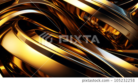 金色壁紙。三維金色和黑色藍色背景。金色壁紙。 金色壁紙。三維金色和黑色藍色背景。金色壁紙。 105232258