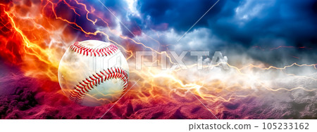 Baseball on Fire Sports Backdrop